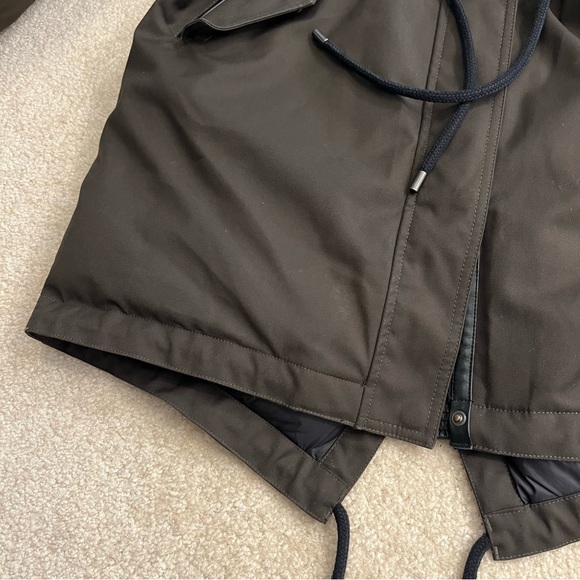 Mackage Jacket Womens Small Green Down Parka Coat Pockets Silver Fox Fur Hood - Picture 13 of 14